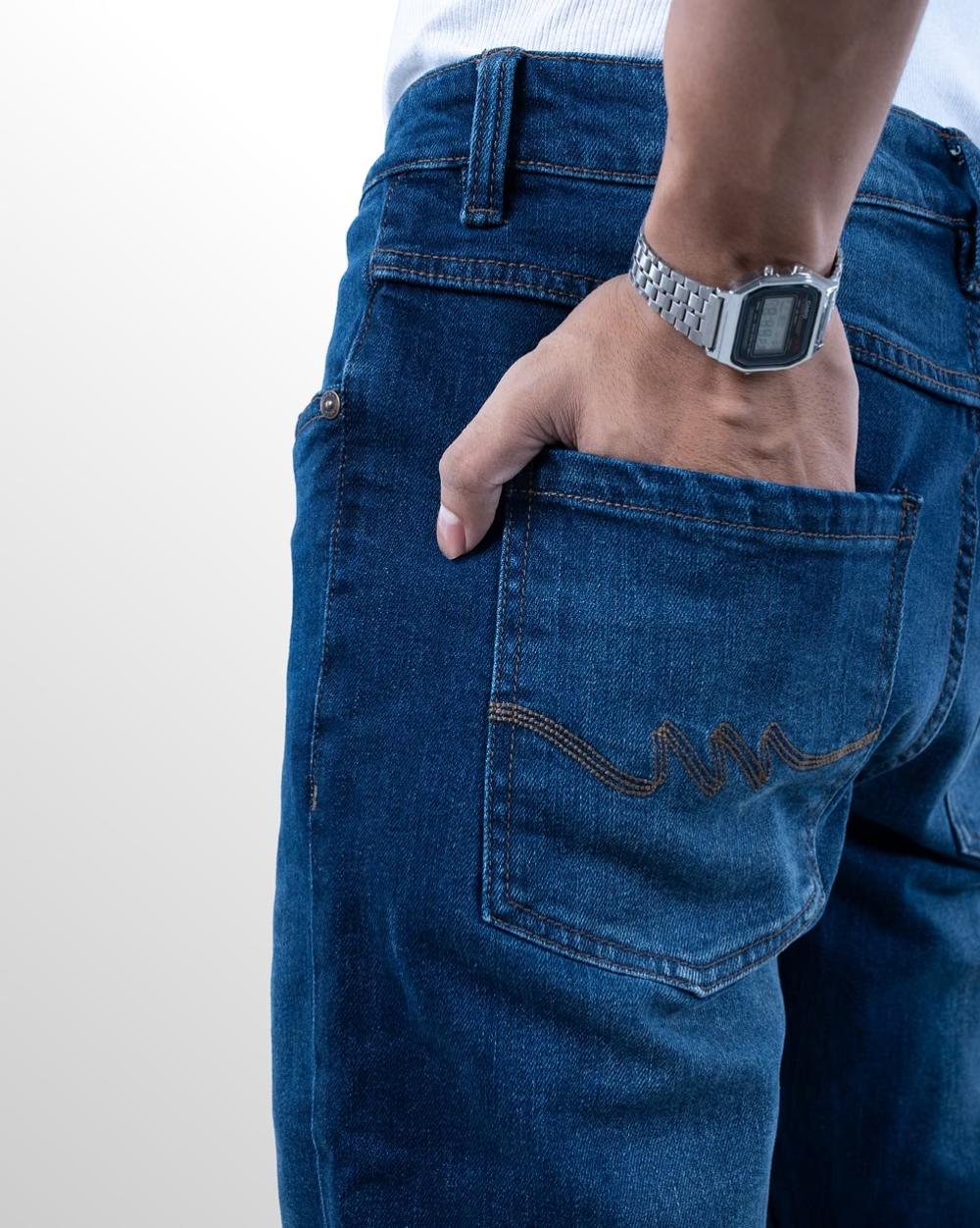 Slim Fit Mid Blue Jeans  - 5