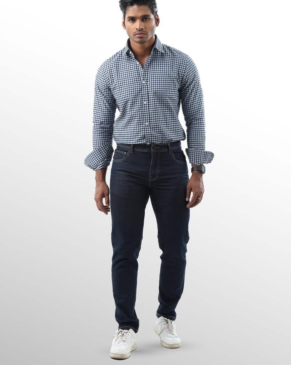Slim Fit Mid Blue Jeans  - 1