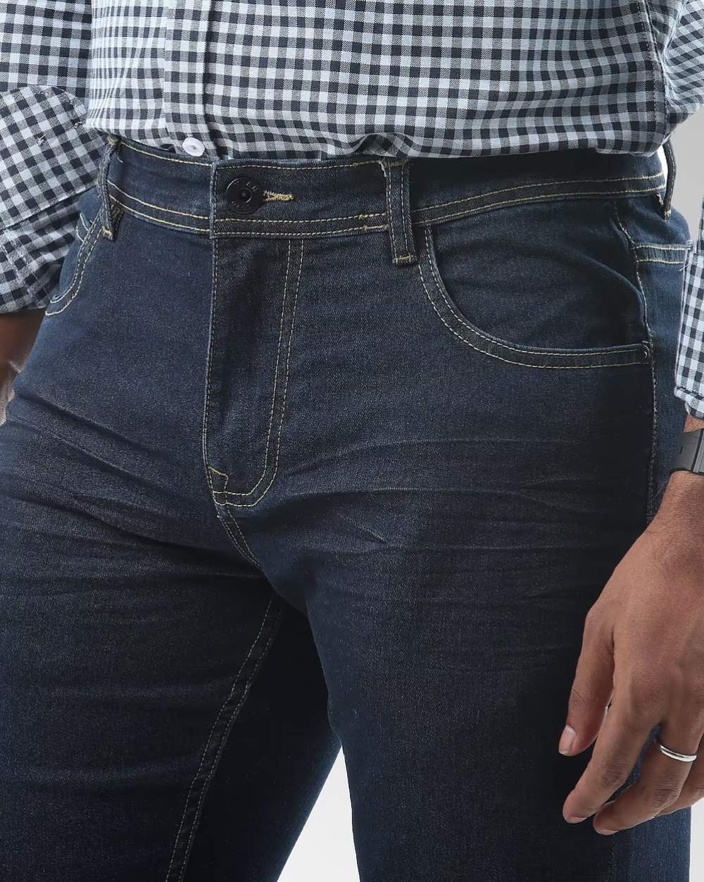 Slim Fit Mid Blue Jeans  - 5