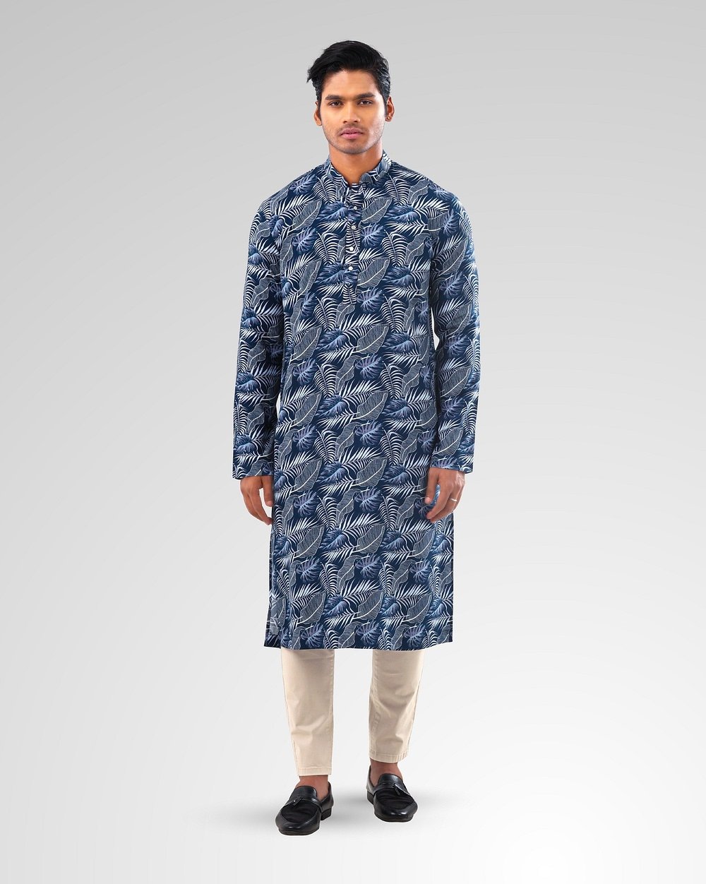 Men’s Printed Lightweight Viscose Panjabi  - 1