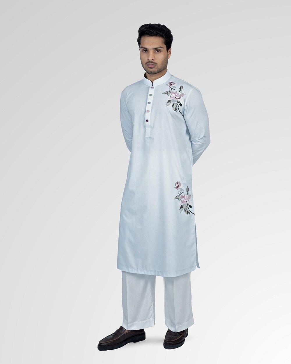 Celestial Bloom Embroidered Panjabi  - 2