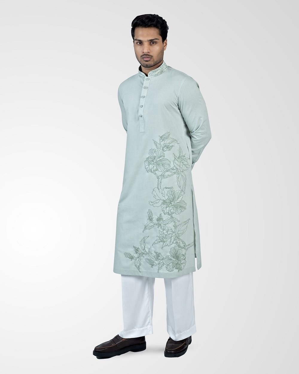Mint Sketch Premium Panjabi  - 2