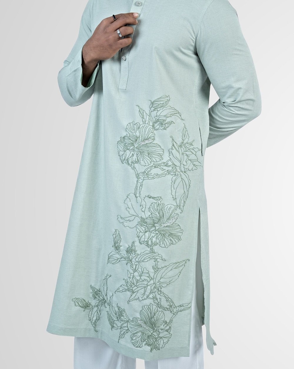 Mint Sketch Premium Panjabi  - 4