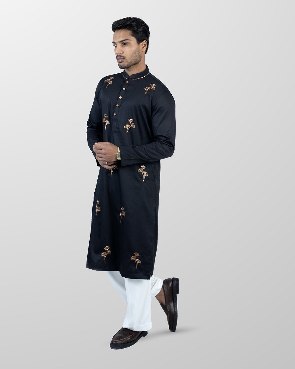 Crown Leaf Embroidered Panjabi  - 2