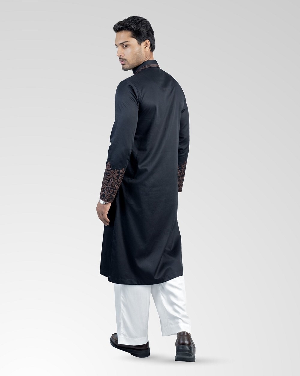 Midnight Vine Embroidered Panjabi  - 2