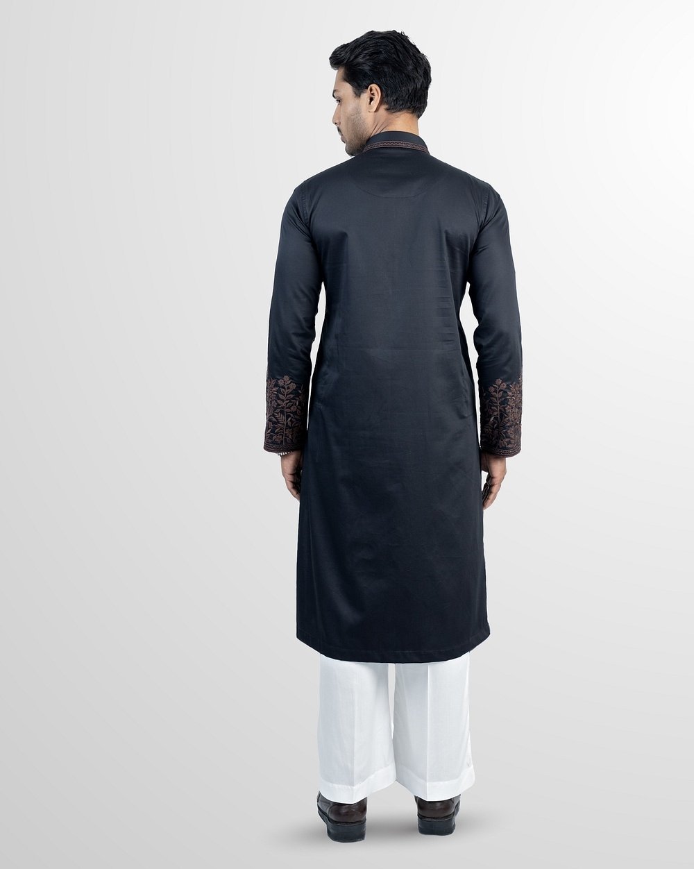 Midnight Vine Embroidered Panjabi  - 4