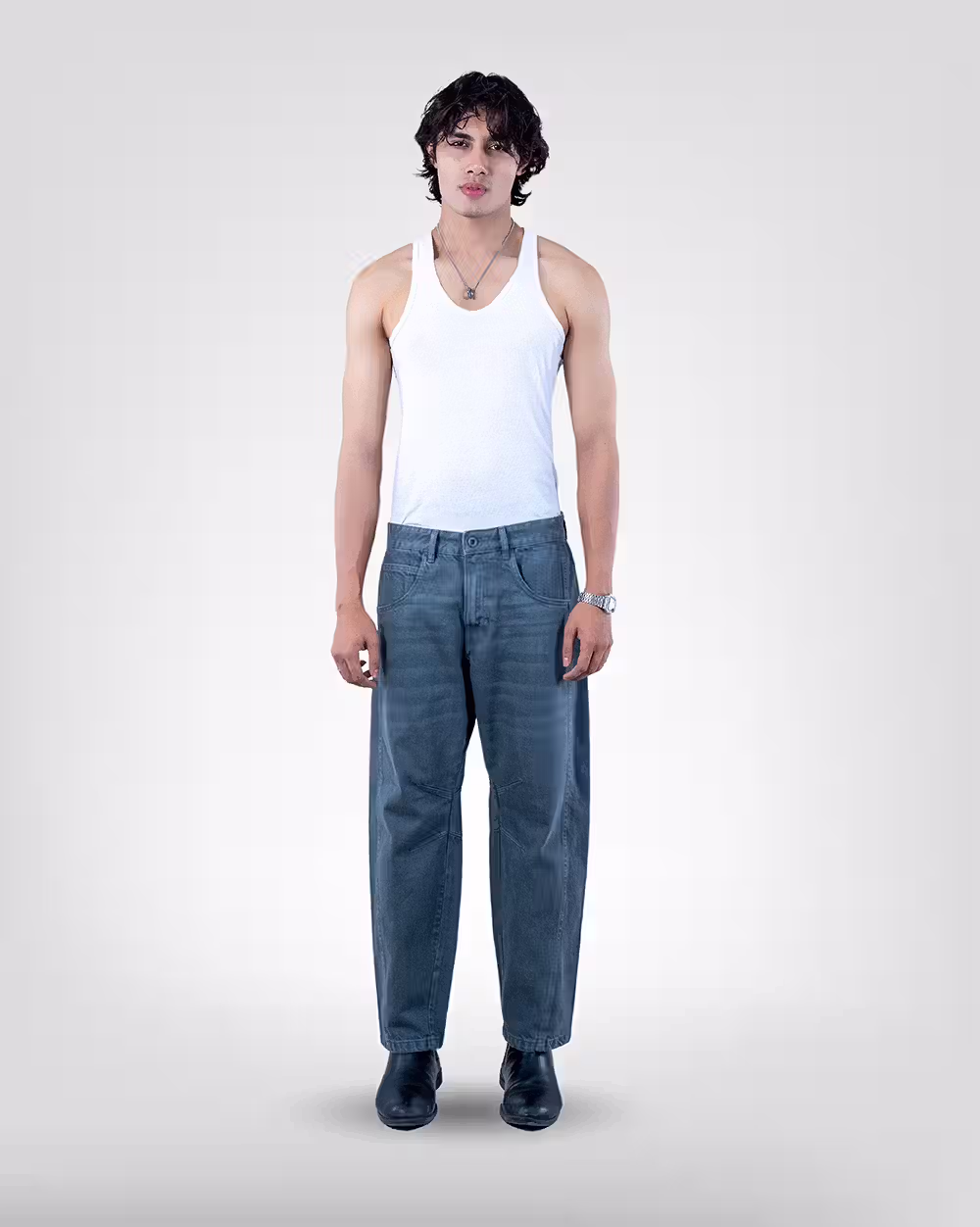 Stylish Blue Baggy Pants for Men - 1