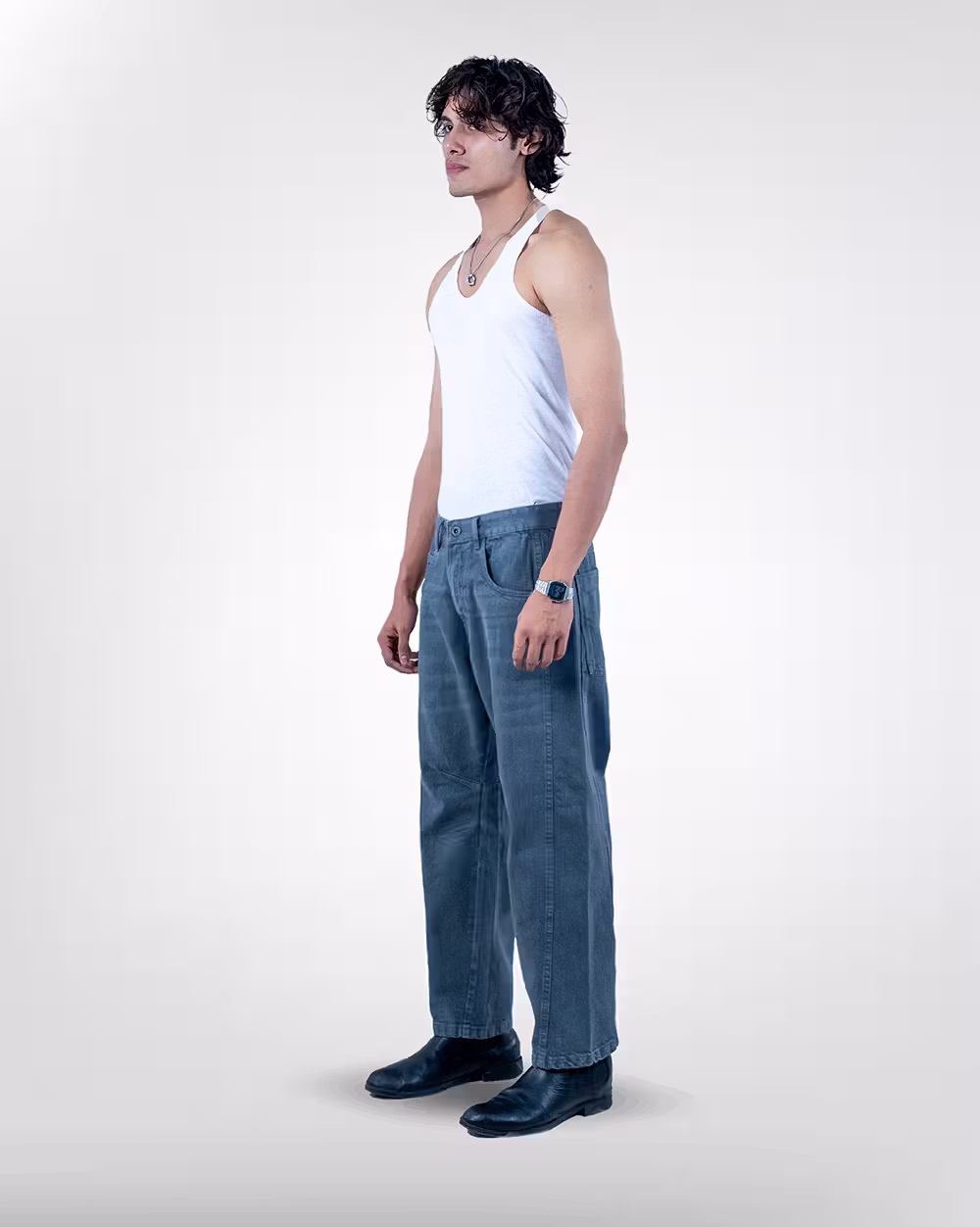 Stylish Blue Baggy Pants for Men - 2