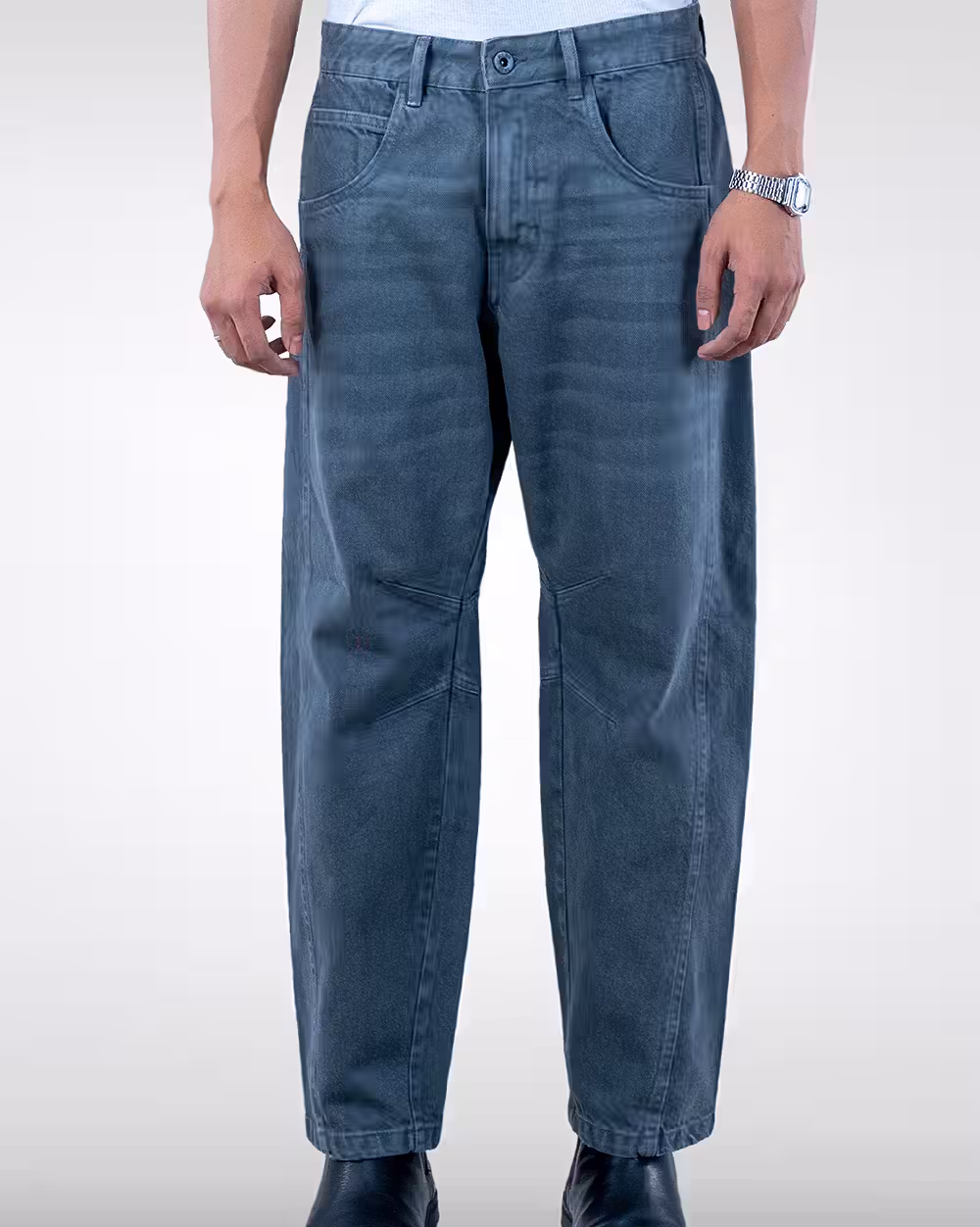 Stylish Blue Baggy Pants for Men - 4