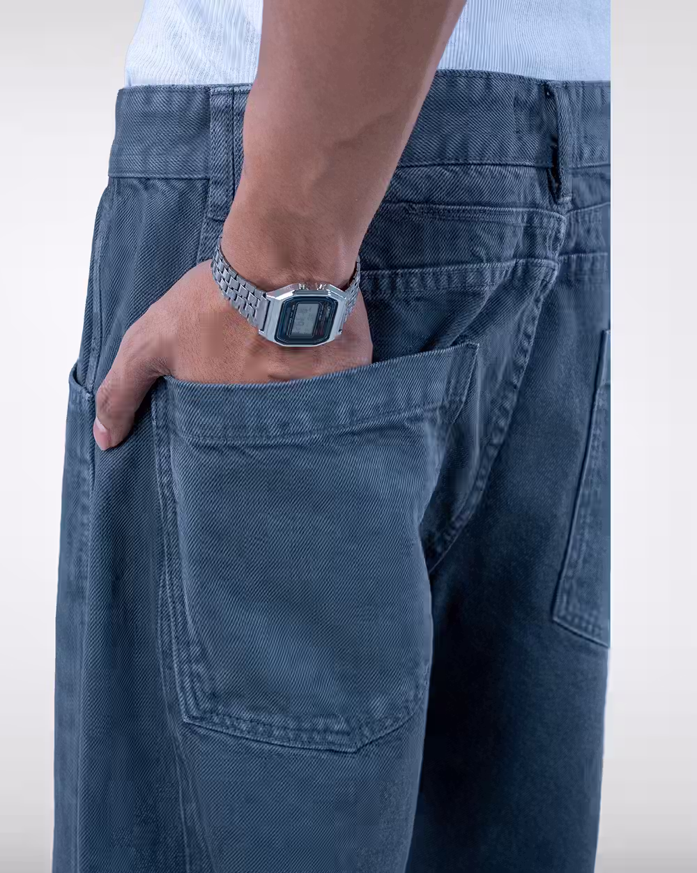 Stylish Blue Baggy Pants for Men - 5