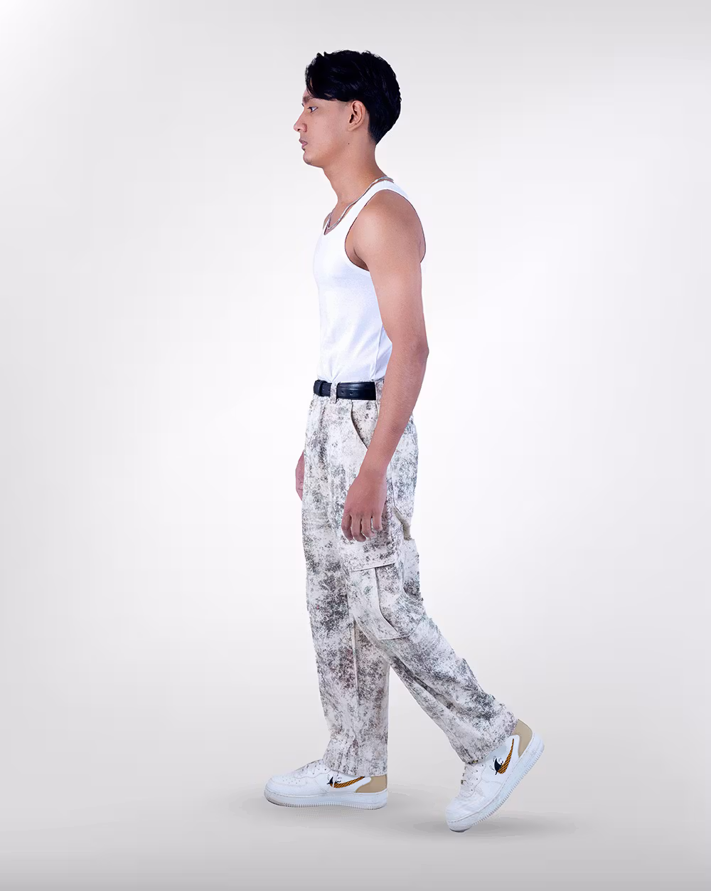 Men’s Trendy Snow Print Baggy Pants - 2