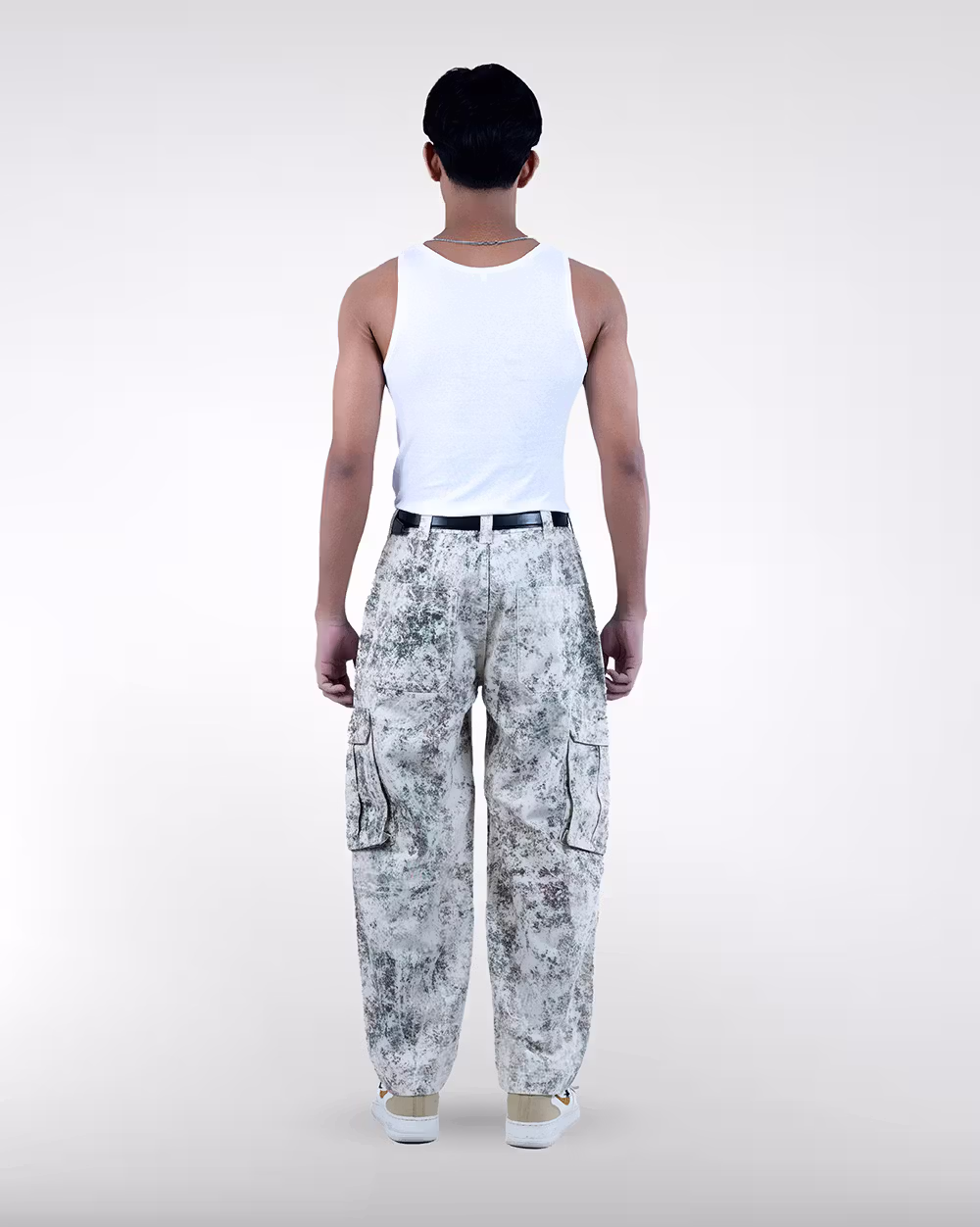 Men’s Trendy Snow Print Baggy Pants - 3
