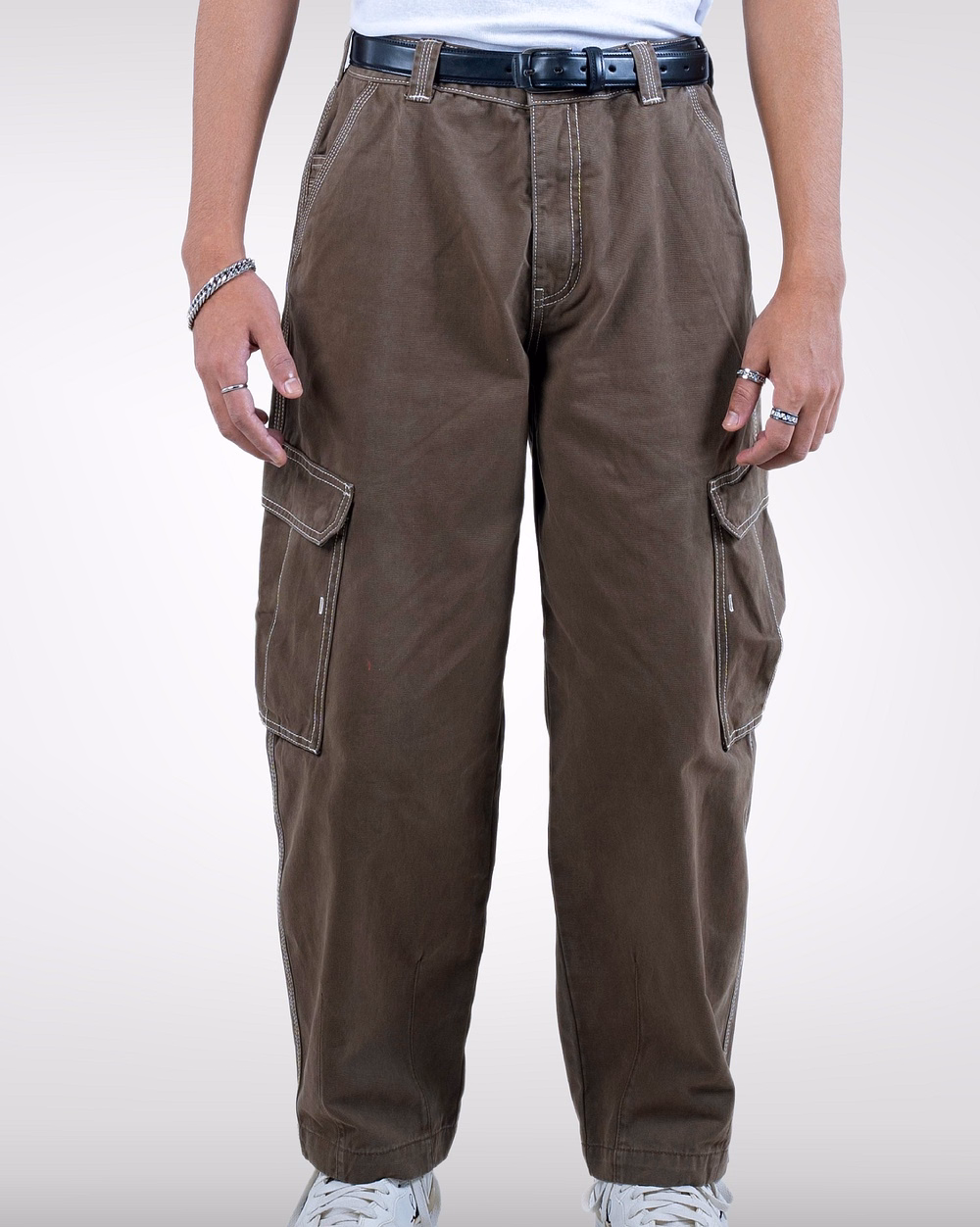 Stylish Khaki Baggy Pants for Men - 4