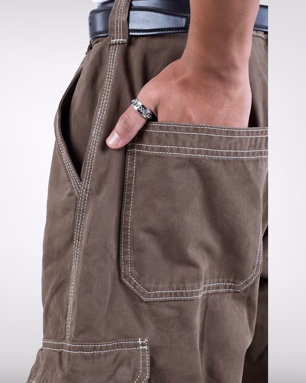 Stylish Khaki Baggy Pants for Men - 5