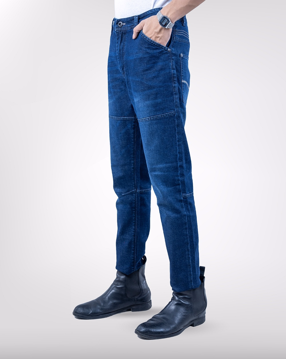Tapered Fit Blue Jeans - 2