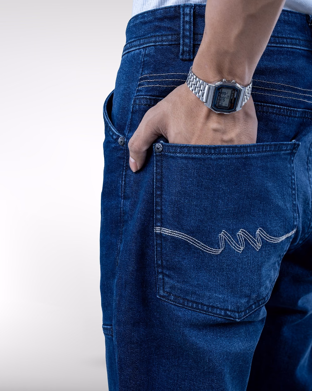 Tapered Fit Blue Jeans - 3
