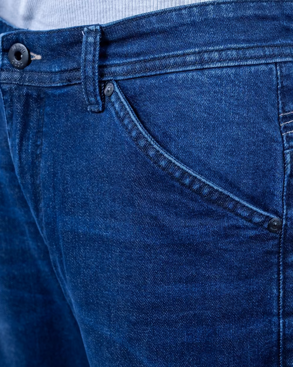 Tapered Fit Blue Jeans - 4