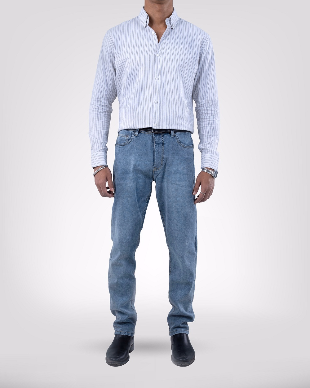Straight Fit Grey Jeans - 1