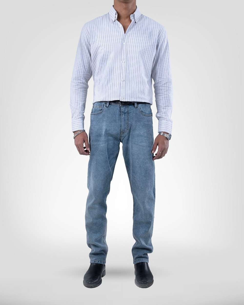 Straight Fit Grey Jeans  - 1