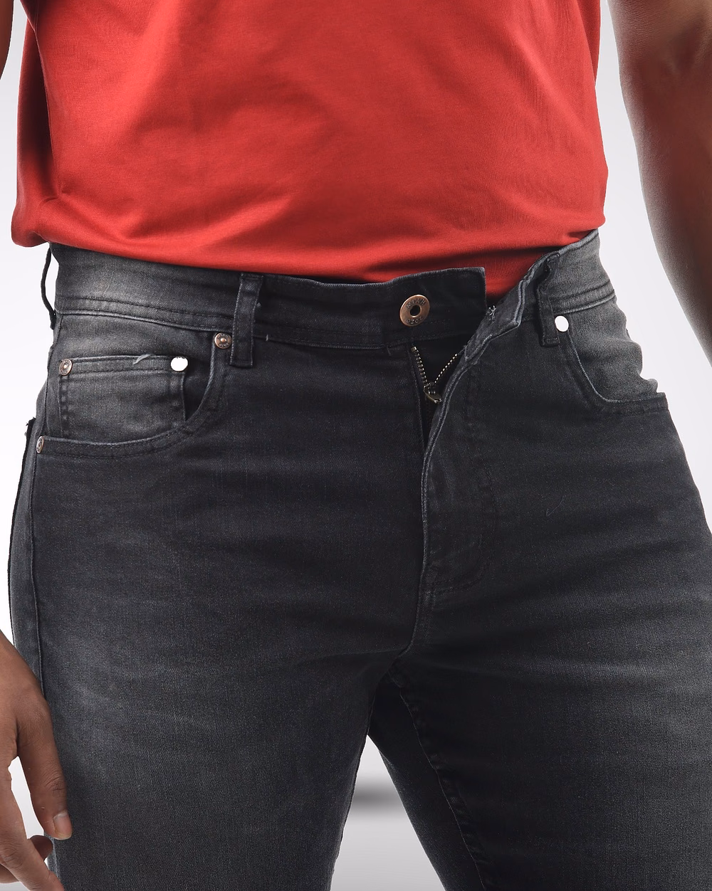 Tapered Fit Black Jeans - 4