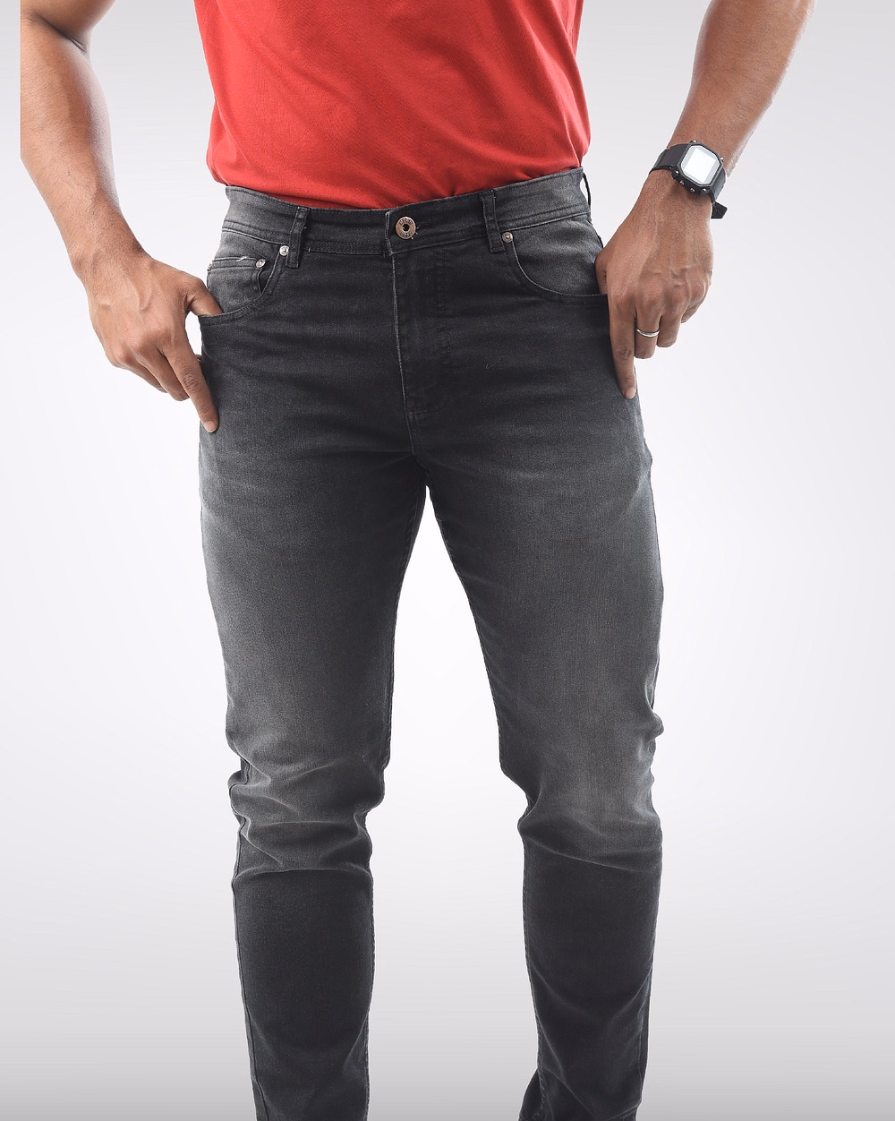 Tapered Fit Black Jeans - 3