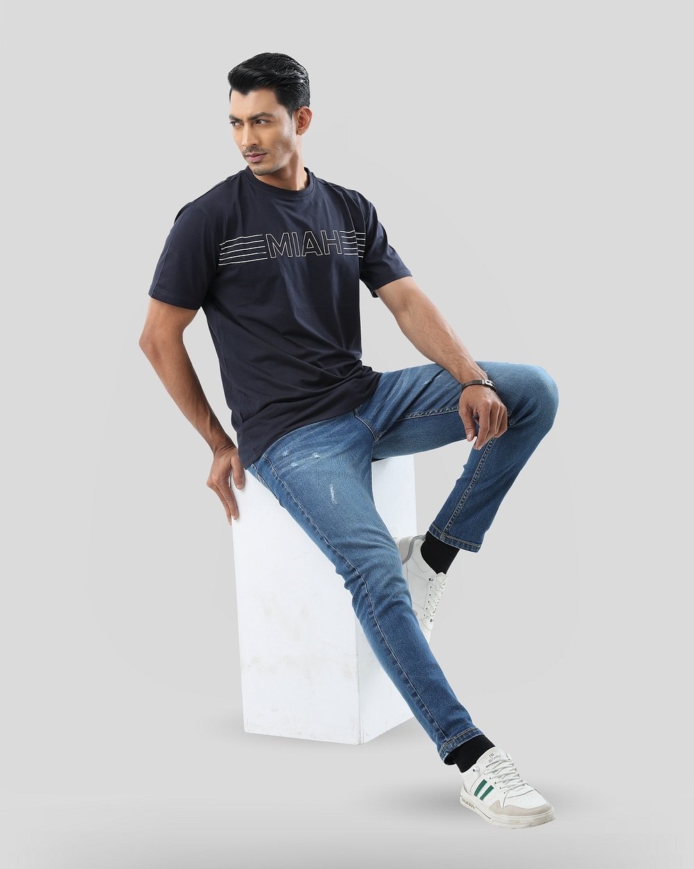 Tapered Fit Blue Jeans  - 1