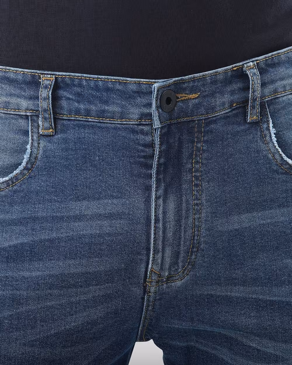Tapered Fit Blue Jeans - 3