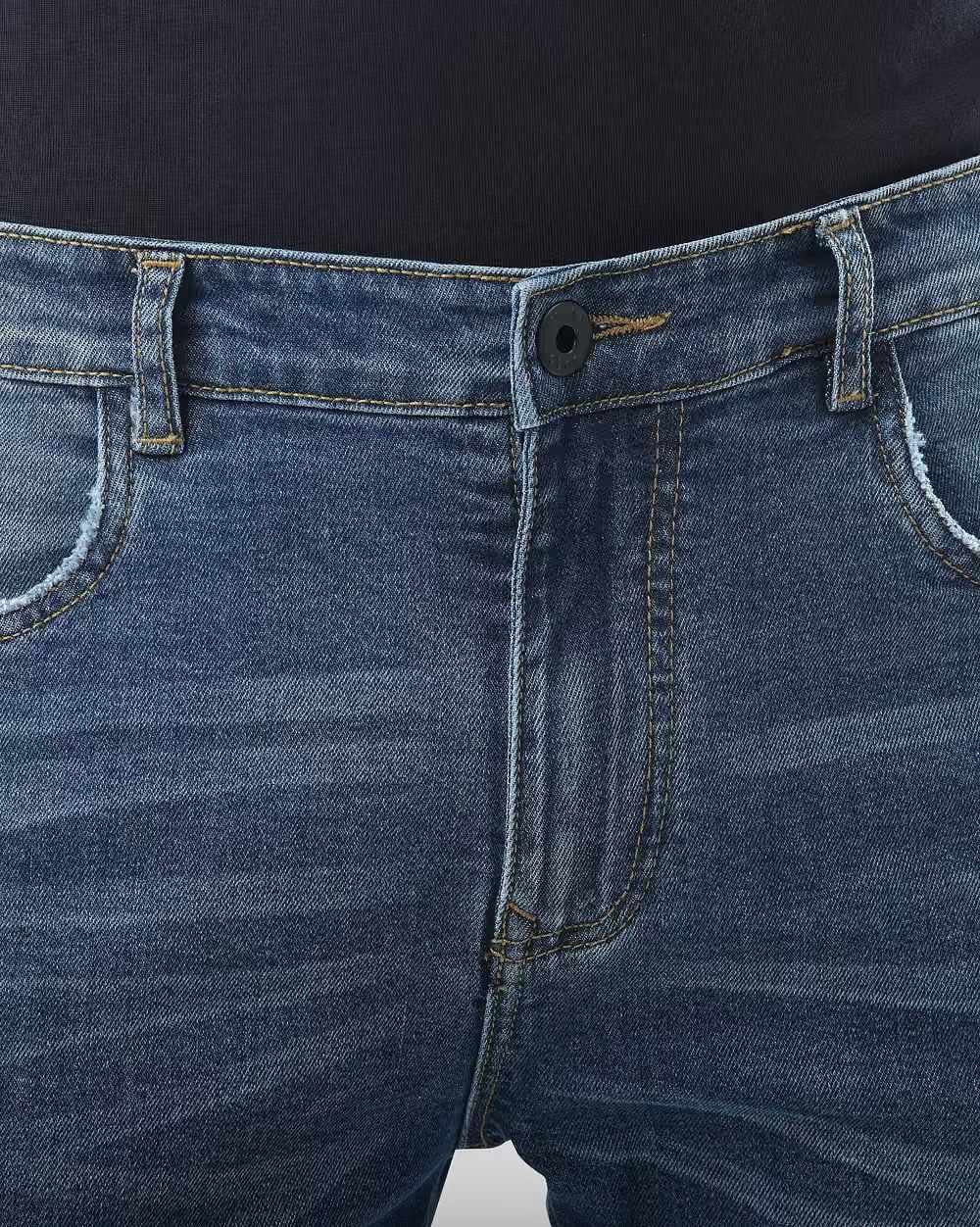 Tapered Fit Blue Jeans  - 5