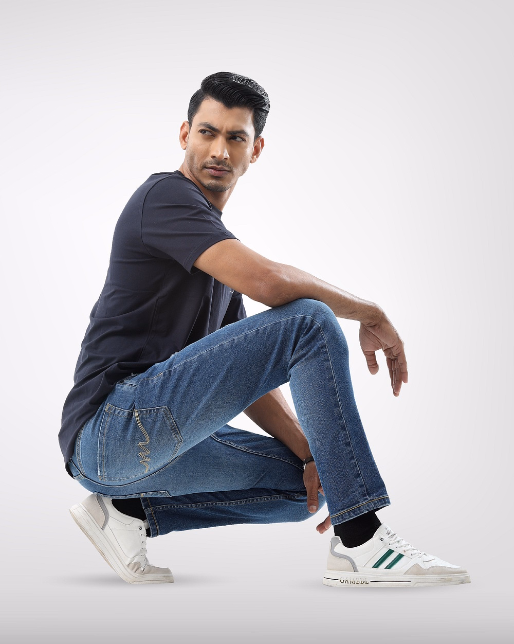 Tapered Fit Blue Jeans - 2