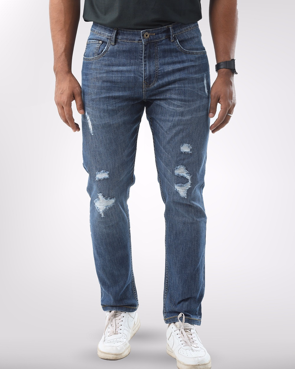 Straight Fit Blue Jeans - 2