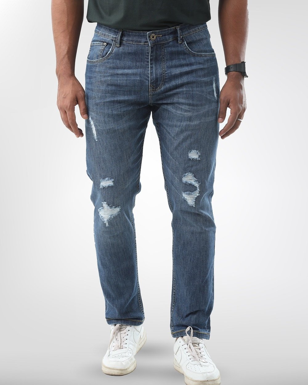 Straight Fit Blue Jeans  - 2