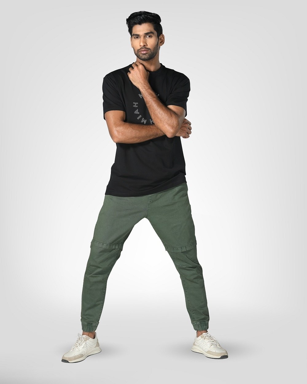 Trendy Olive Cargo Joggers for Men  - 1