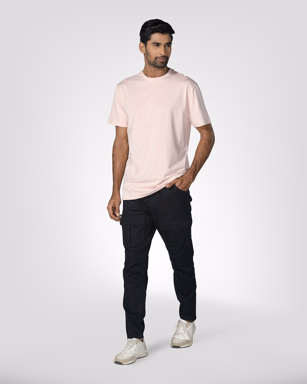 Men’s Relaxed Fit Black Cargo Joggers  - 1