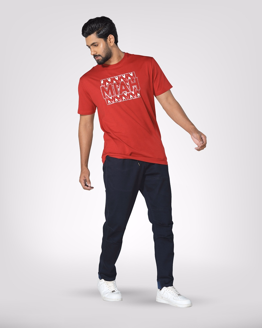 Men’s Relaxed Fit Navy Blue Cargo Joggers  - 1