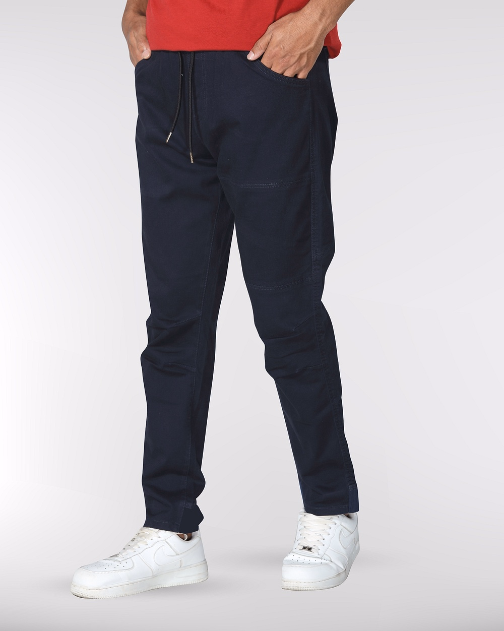Men’s Relaxed Fit Navy Blue Cargo Joggers  - 4