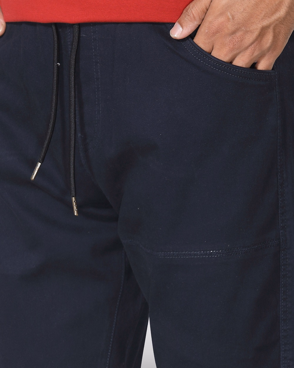 Men’s Relaxed Fit Navy Blue Cargo Joggers  - 2