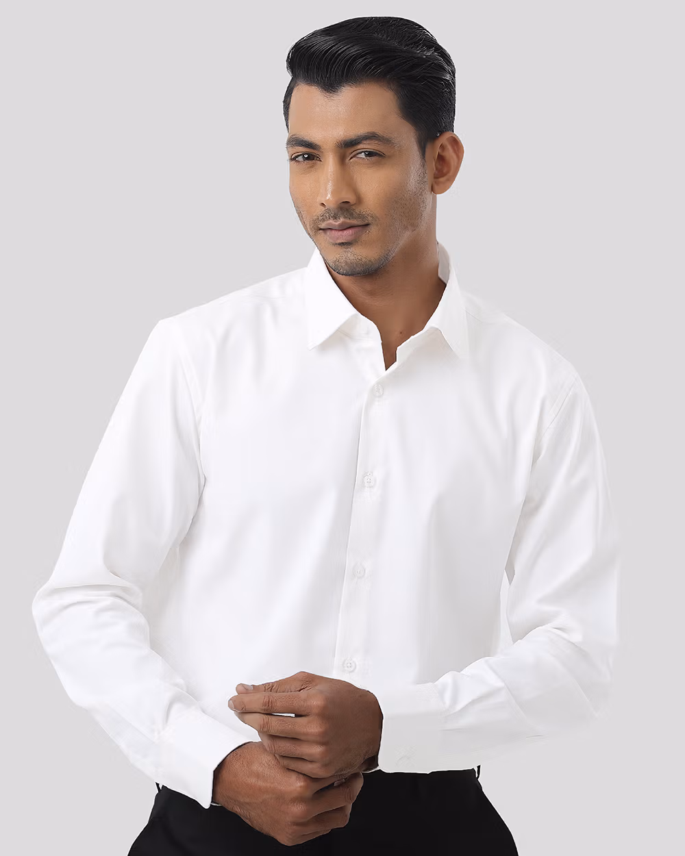 Easy Care Comfortable Cotton Dobby Shirt - 1
