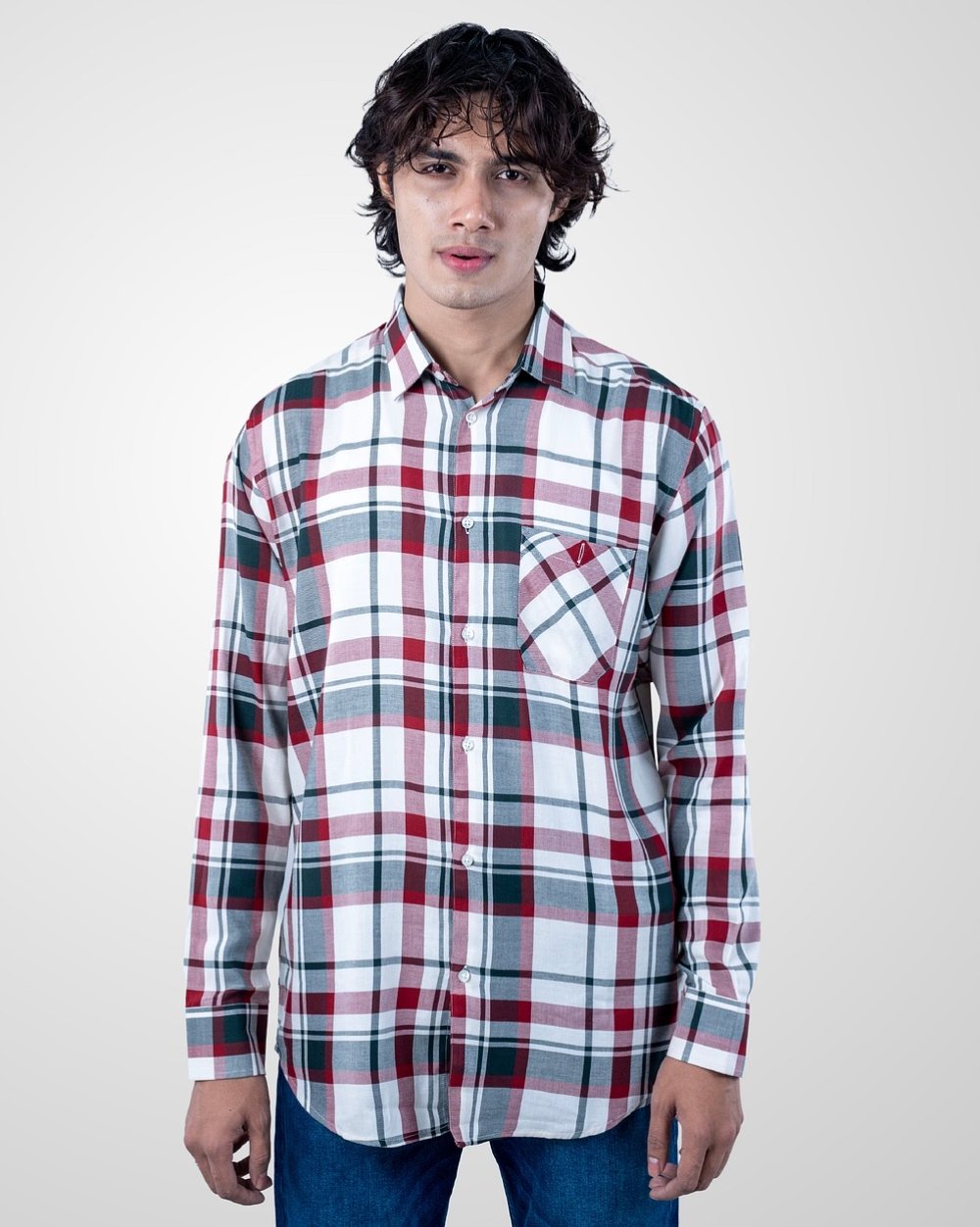 Yarn-Dyed Twill Cotton Shirt  - 1