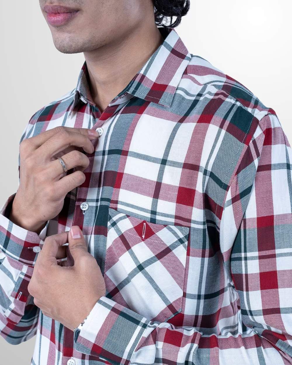 Yarn-Dyed Twill Cotton Shirt  - 4