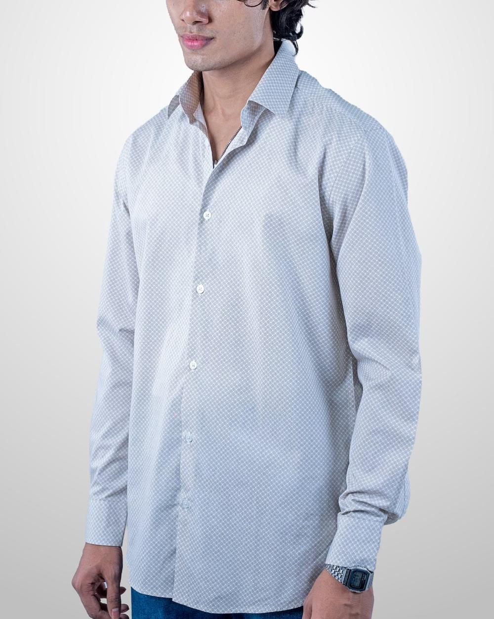 Stylish Solid Dyed Printed Shirt  - 2