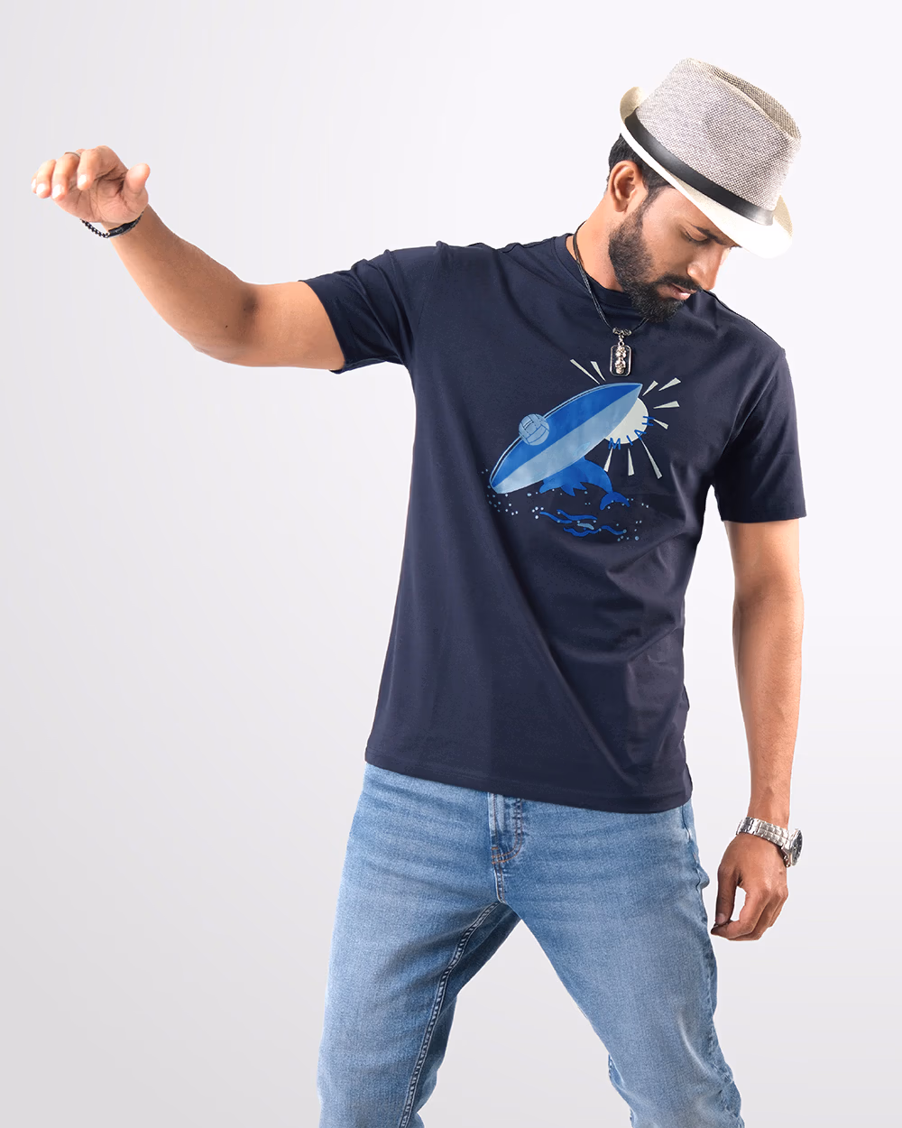 Regular Fit T-shirt With Dolphin Rubber Print - 3