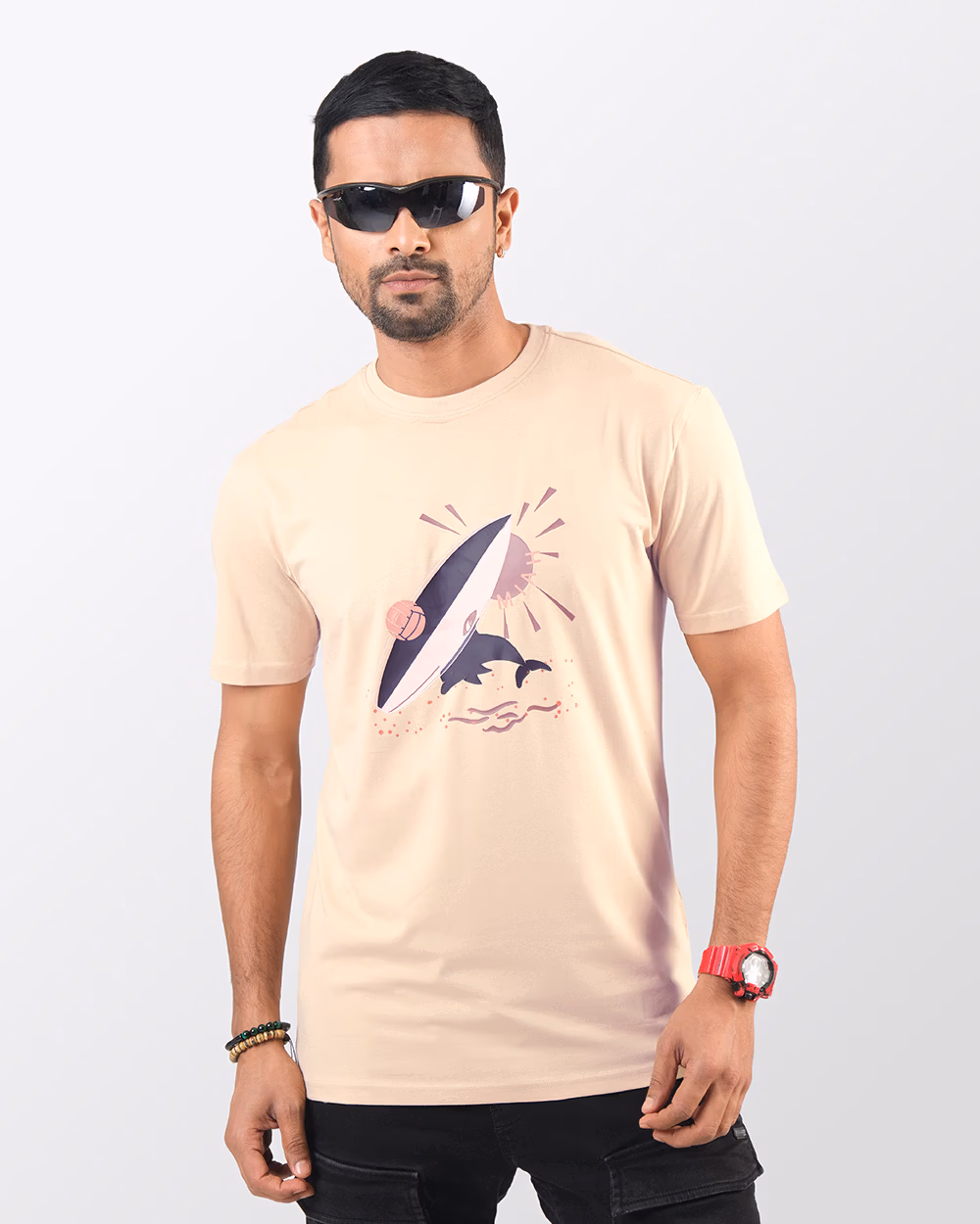 Regular Fit T-shirt With Dolphin Rubber Print - 1