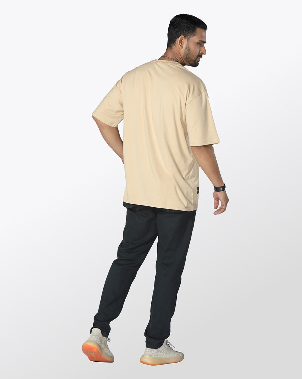 Men's Over Size Solid Color Knit T- Shirt  - 4