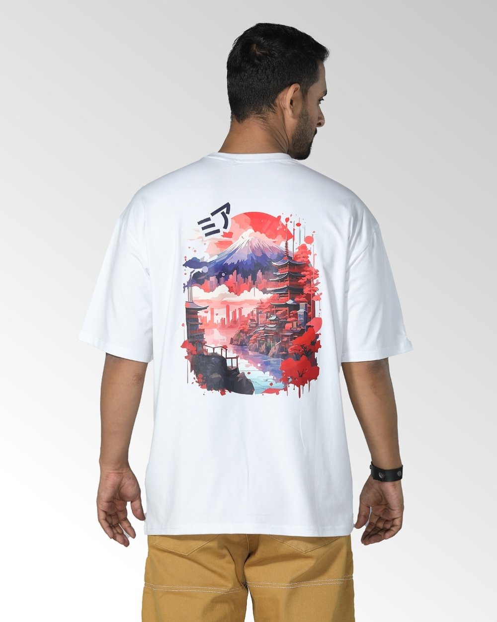 Men's Over Size Japan Graphic Knit T- Shirt  - 4