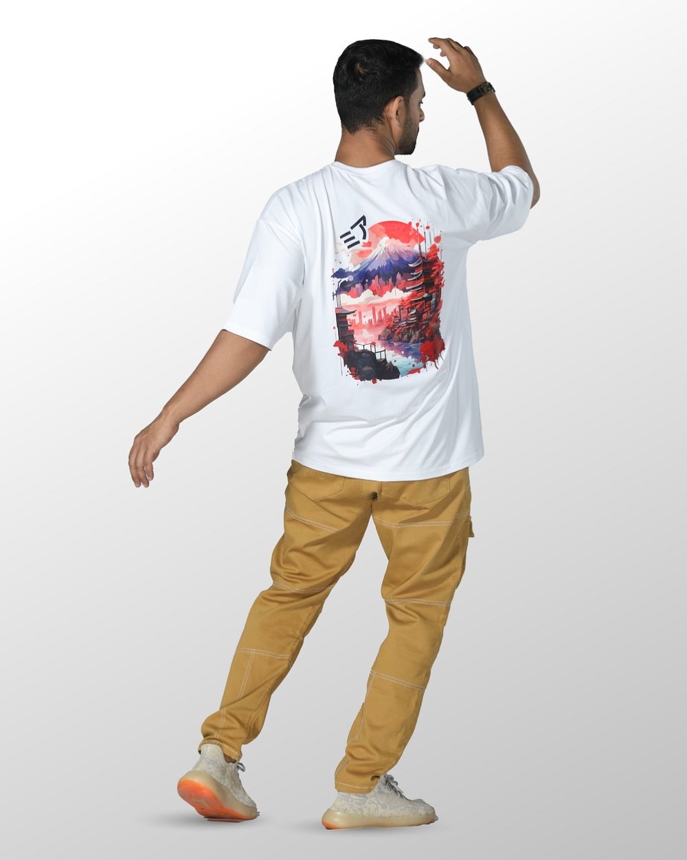 Men's Over Size Japan Graphic Knit T- Shirt  - 3