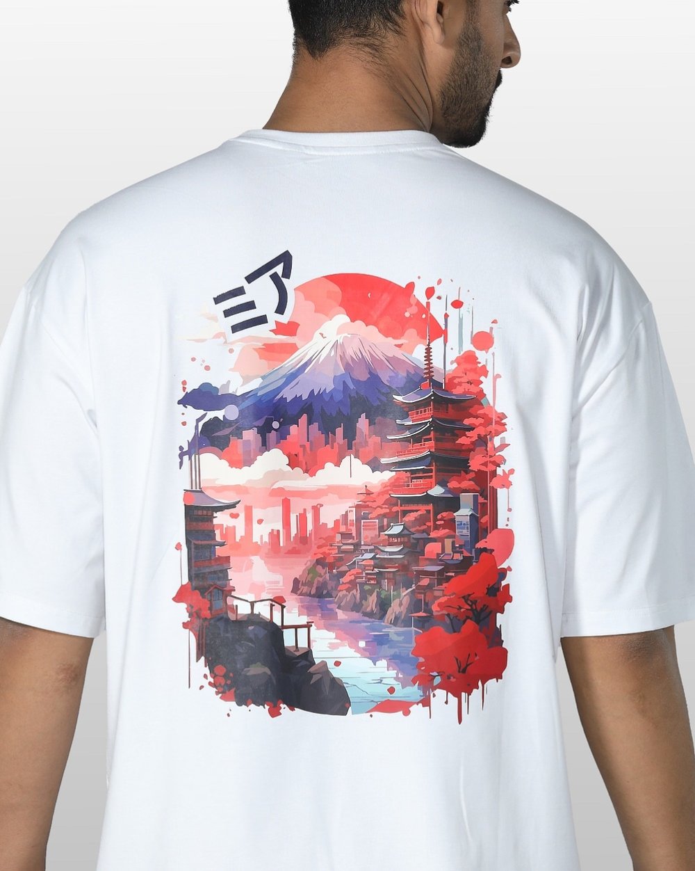 Men's Over Size Japan Graphic Knit T- Shirt  - 2