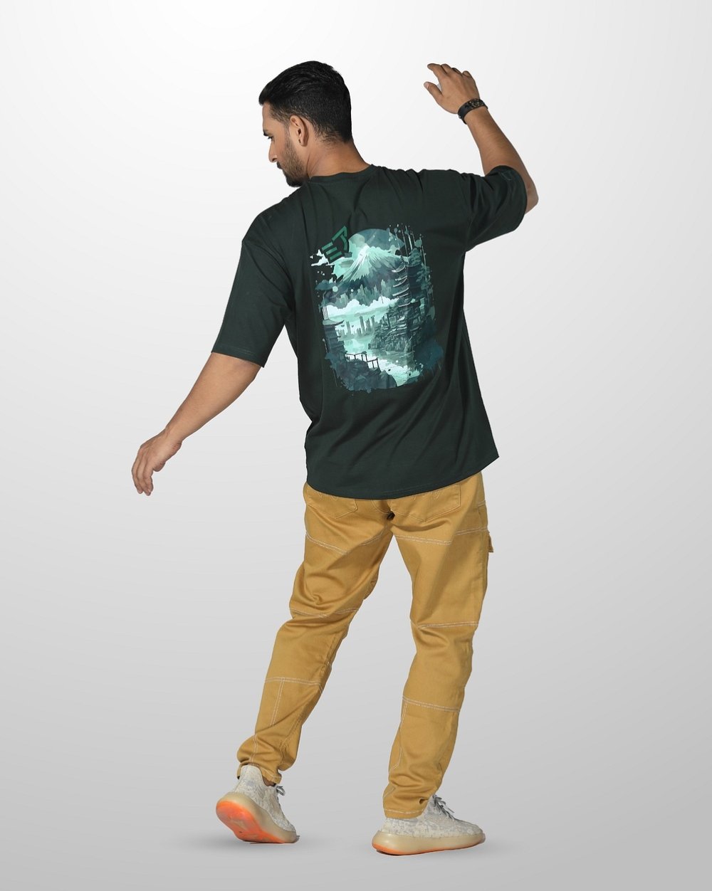 Men's Over Size Japan Graphic Knit T- Shirt  - 3