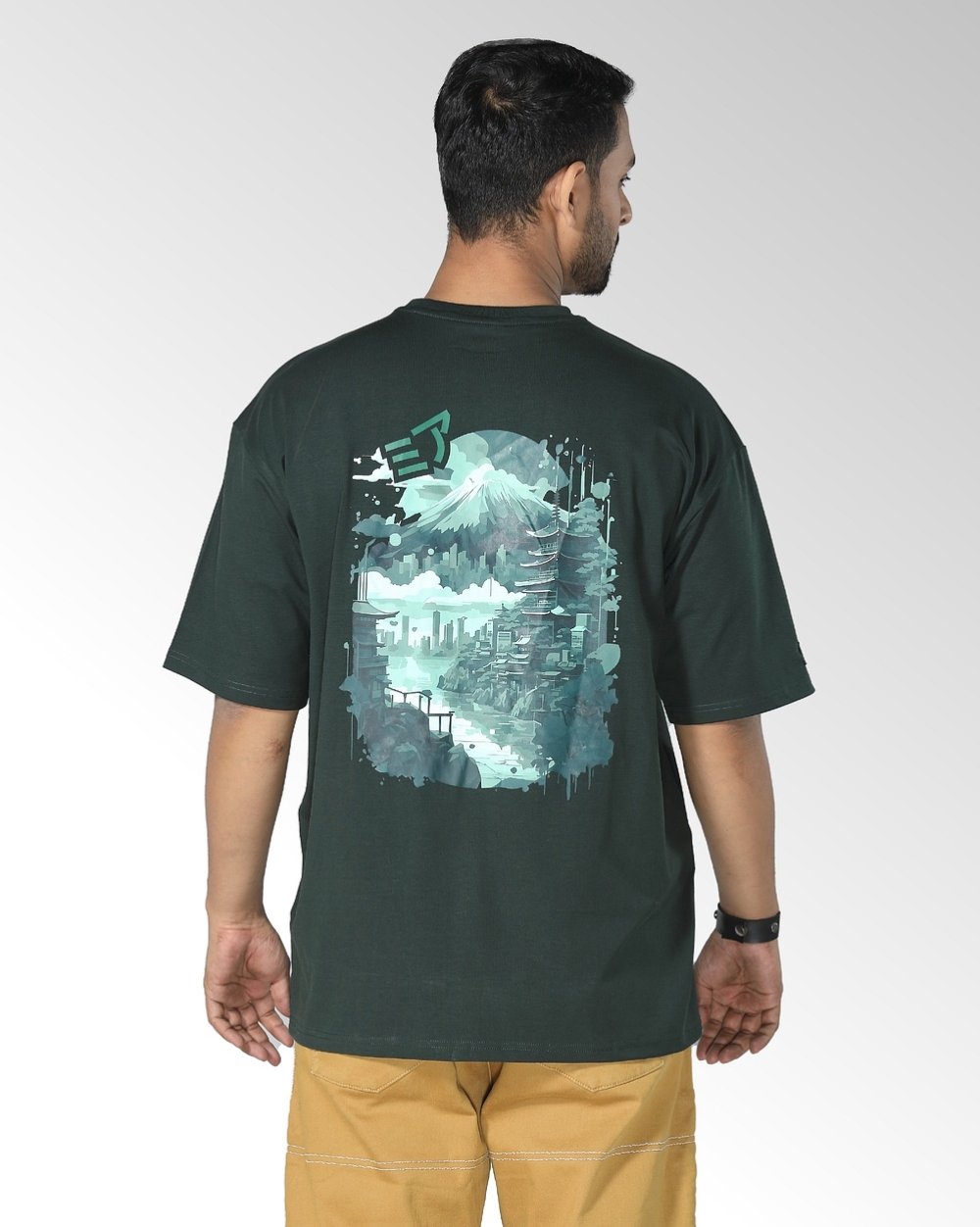 Men's Over Size Japan Graphic Knit T- Shirt  - 4
