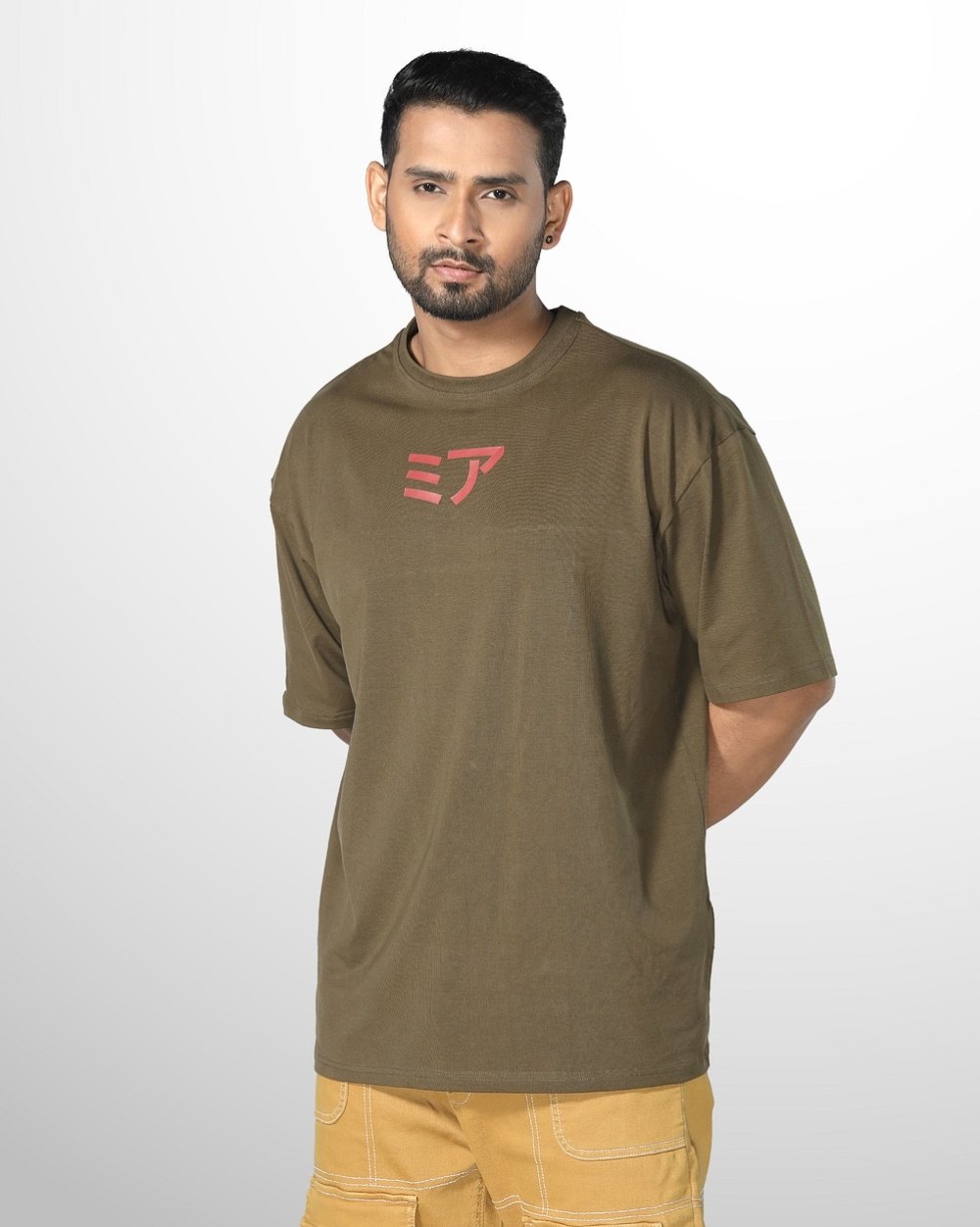 Men's Over Size Japan Graphic Knit T- Shirt  - 1