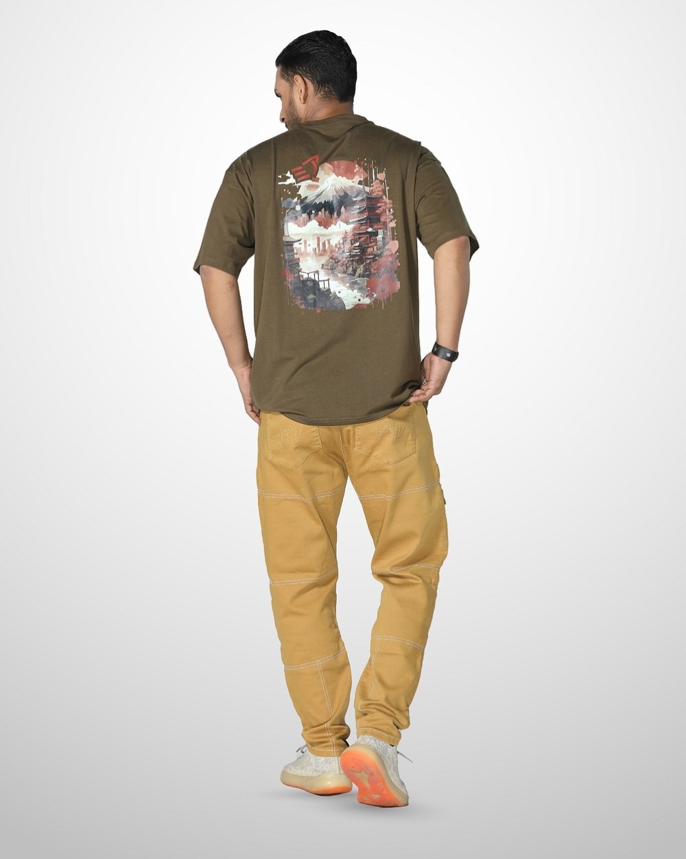Men's Over Size Japan Graphic Knit T- Shirt  - 3